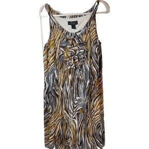 RB Collection New York Dress Sz 14 Multicolored Sleeveless Lined Ruffled Front